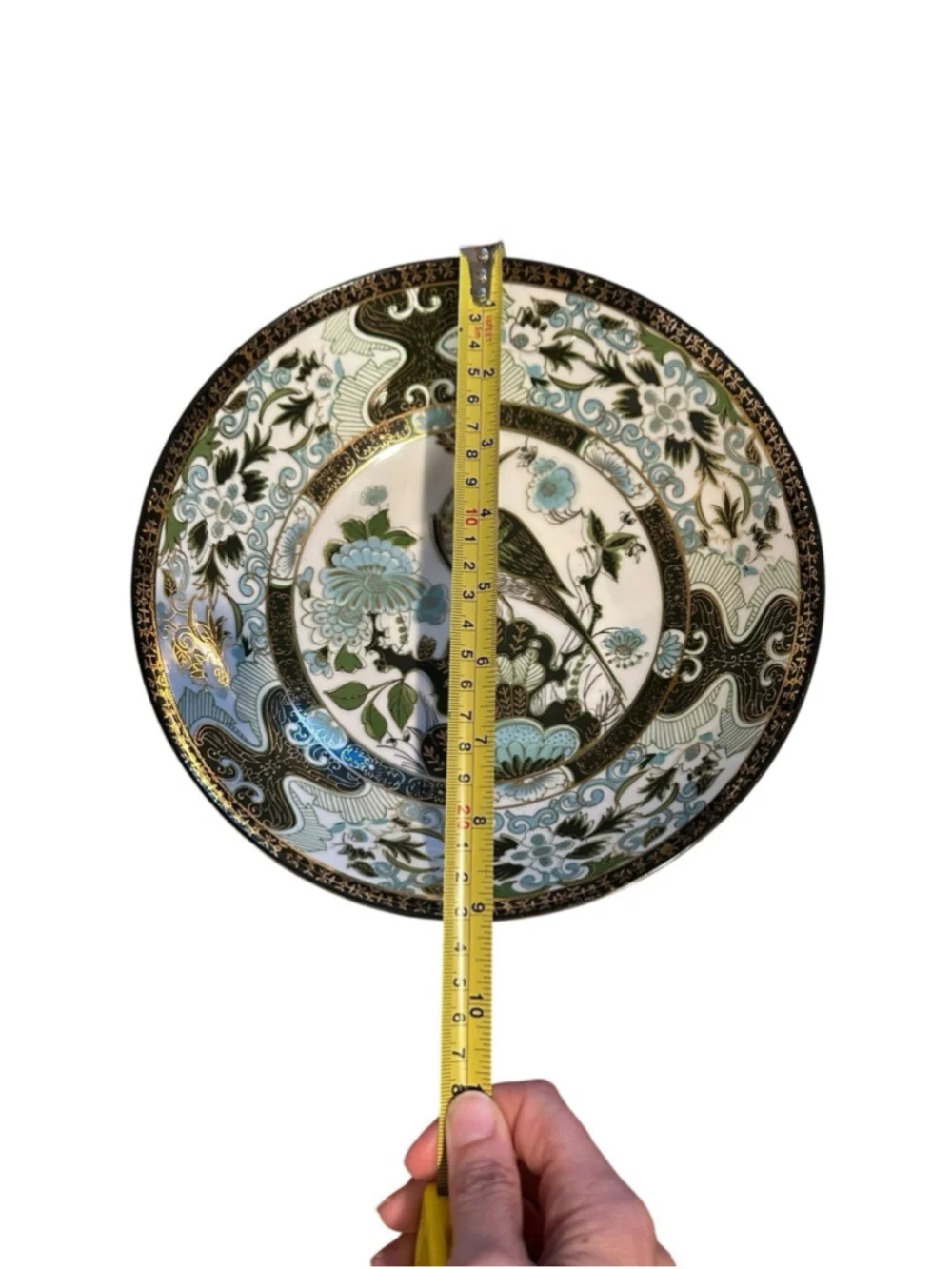 Vintage EW Japan Handpainted Bowl With Peacock And Ornate Gold Trim
